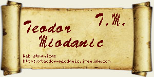Teodor Miodanić vizit kartica